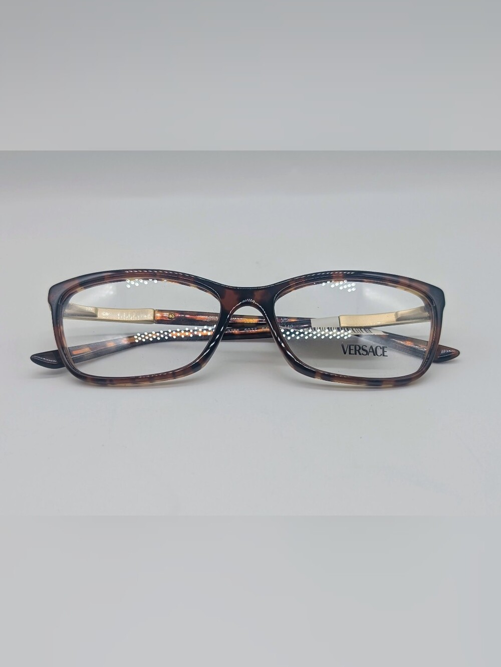 Versace OVE3186 Women's Havana Butterfly Shaped Glasses with Gold Temples